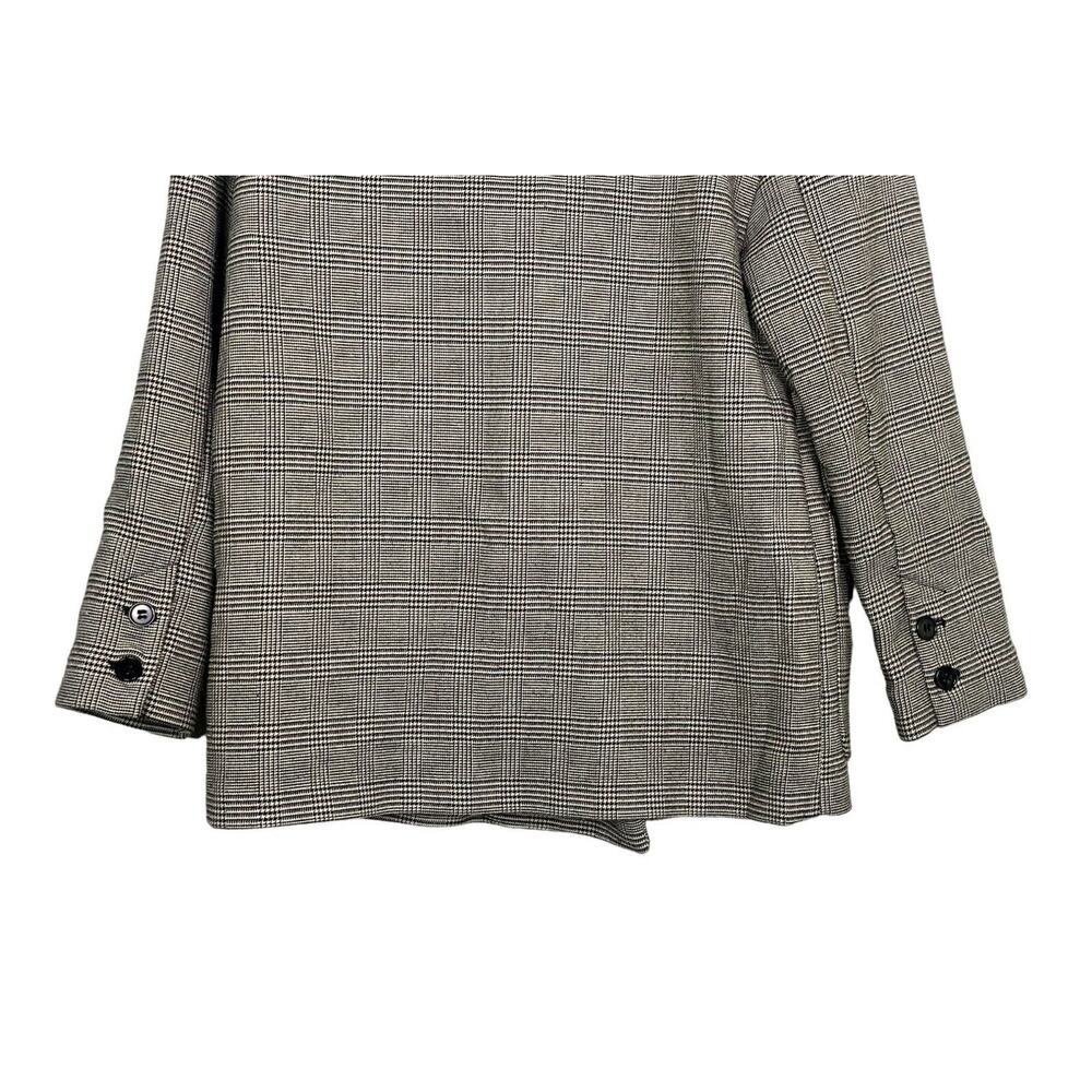 ZARA Oversized Double Breast Suit Jacket Sport Coat Blazer Pockets S / M Plaid - Picture 9 of 15